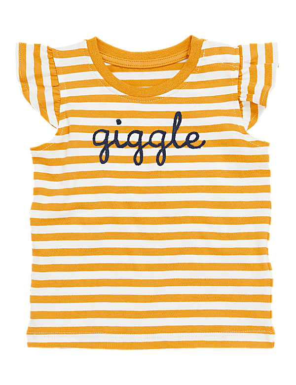 Pure Cotton Giggle Slogan Top (0-3 Yrs)
