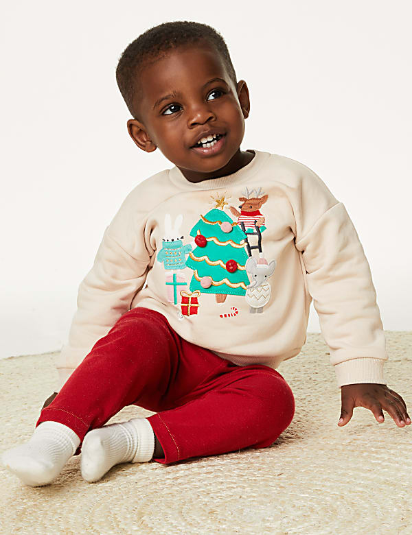 2pc Cotton Rich Christmas Outfit 0 3 Yrs