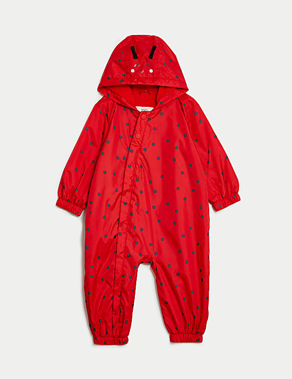 Regenpak met lieveheersbeestjesmotief, met Stormwear (0-3 jaar) - BE