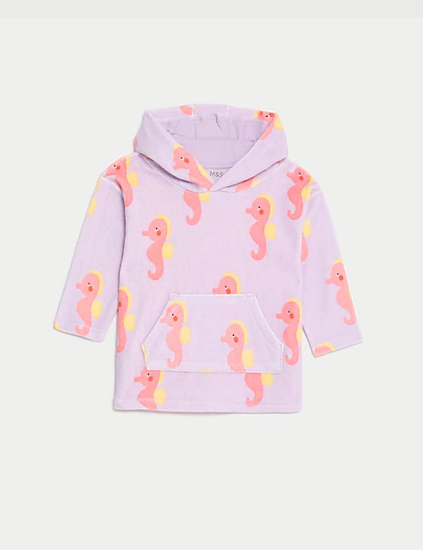 Cotton Rich Sea Horse Towelling Poncho (0-3 Yrs) - GR