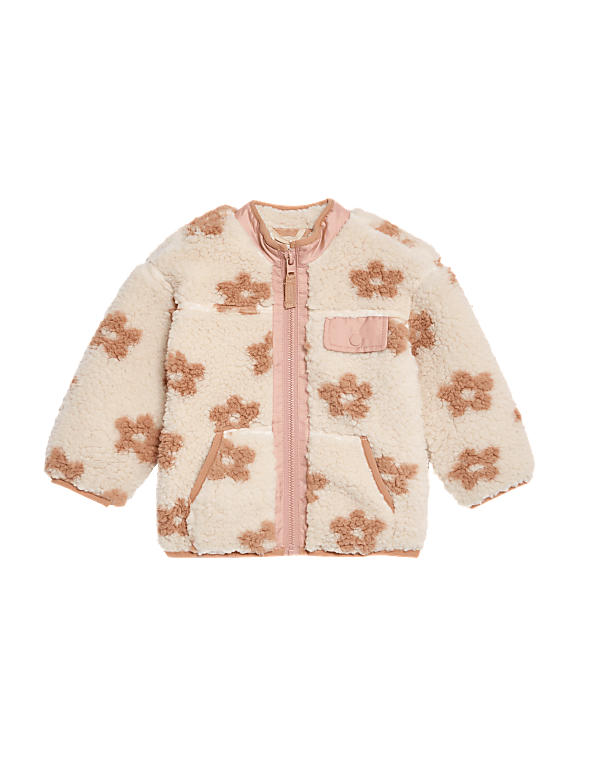 Floral Borg Jacket (0-3 Yrs)