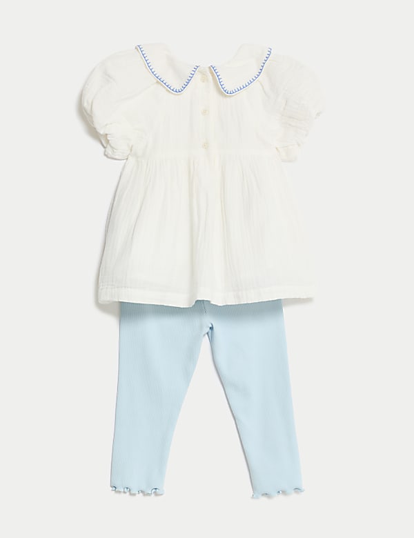 2pc Pure Cotton Embroidered Outfit (0-3 Yrs)