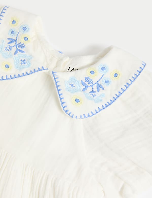 2pc Pure Cotton Embroidered Outfit (0-3 Yrs)