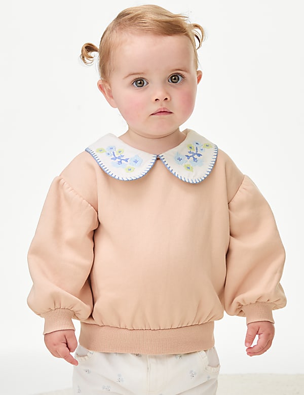 Cotton Rich Embroidered Sweatshirt (0-3 Yrs)