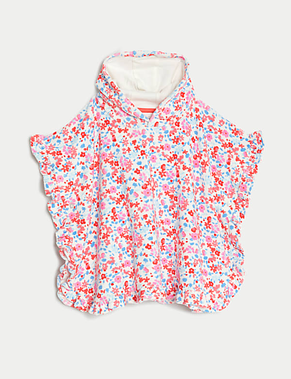 Floral Towelling Poncho (0-3 Yrs) - JE