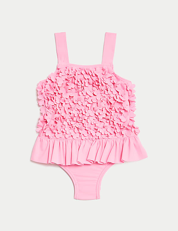 Maillot de bain a motif fleuri en relief jusqu au 3 ans
