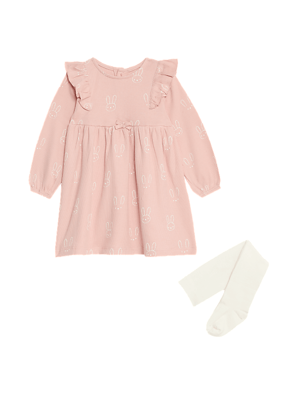 Cotton Rich Dress with Tights (0-3 Yrs)
