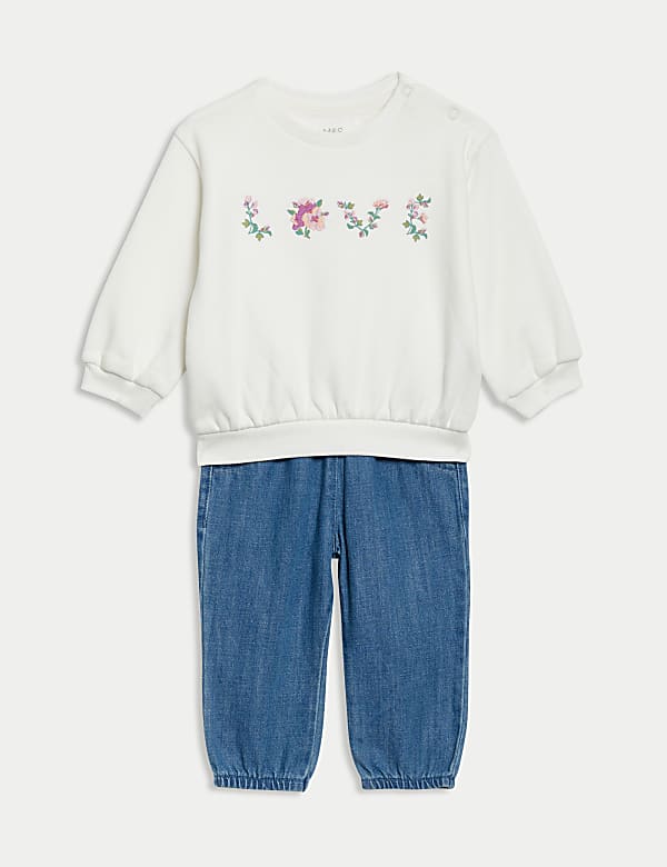 2pc Cotton Rich Love Slogan Outfit (0-3 Yrs)