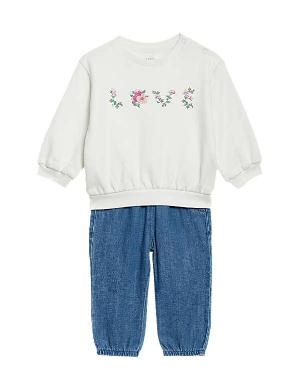 2pc Cotton Rich Love Slogan Outfit (0-3 Yrs)