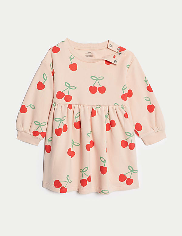Cotton Rich Print Sweatshirt Dress (0-3Yrs) - LV