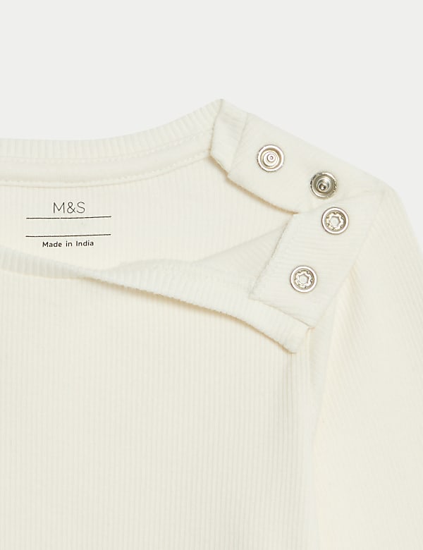 2pc Cotton Rich Jersey Ditsy Dungarees Outfit (0-3 Yrs) - JP