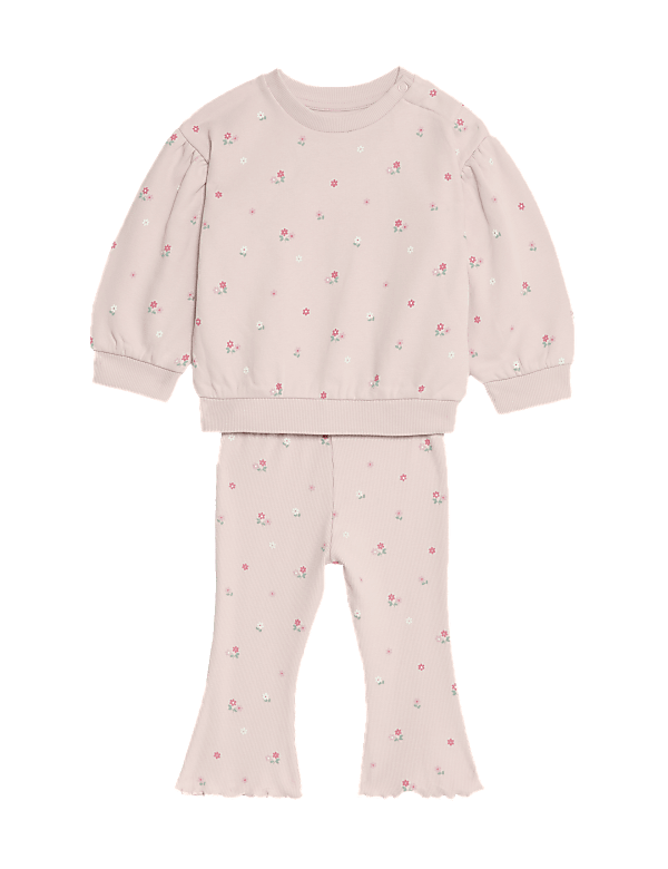 2pc Cotton Rich Floral Sweat Outfit (0-3 Yrs)