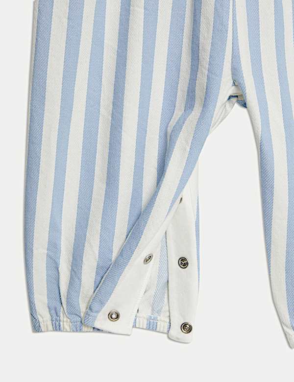 2pc Pure Cotton Striped Dungarees (0-3 Yrs) - FR