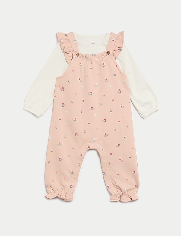 2pc Cotton Rich Ditsy Floral Outfit (0-3 Yrs) - BG