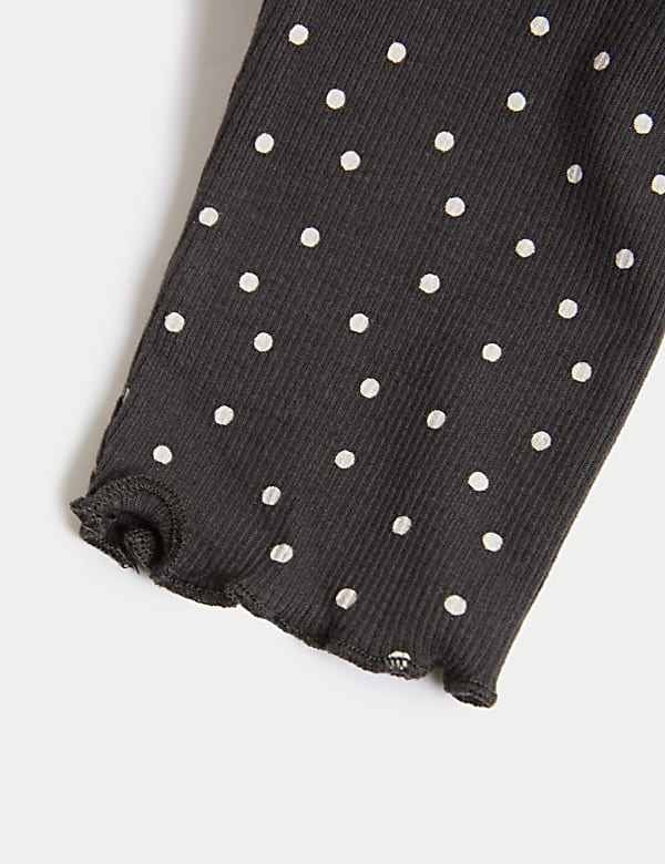 2pk Cotton Rich Spot Leggings (0-36 Mths)