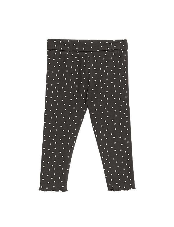 2pk Cotton Rich Spot Leggings (0-36 Mths)