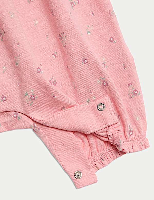 Pure Cotton Ditsy Floral Frill Romper (0-3 Yrs)