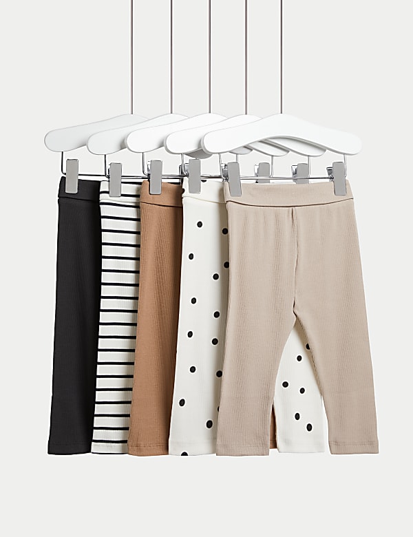 Lot de 5&nbsp;leggings assortis en coton (jusqu’au 3&nbsp;ans) - CA