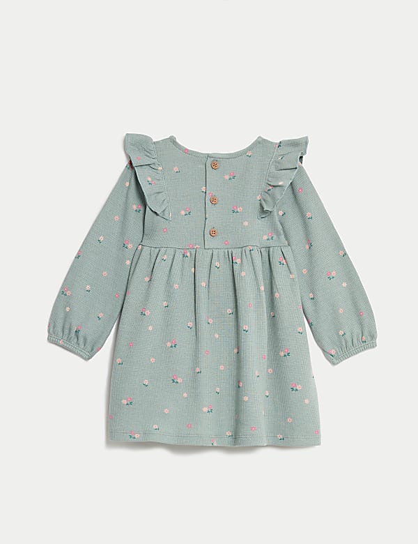 Cotton Rich Floral Dress with Tights (0-3 Yrs)