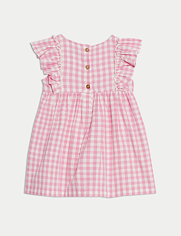Pure Cotton Gingham Dress (0-3 Yrs)