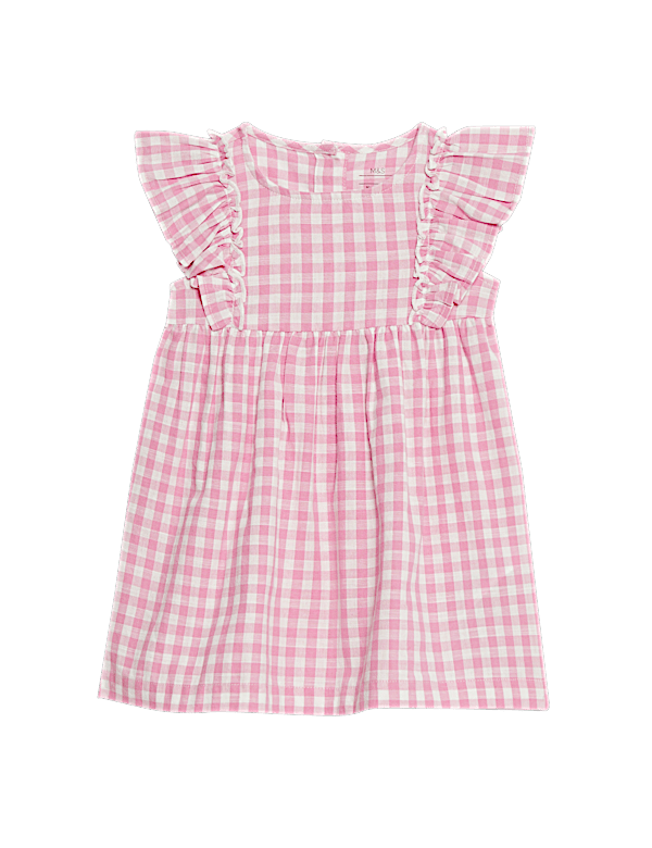 Pure Cotton Gingham Dress (0-3 Yrs)