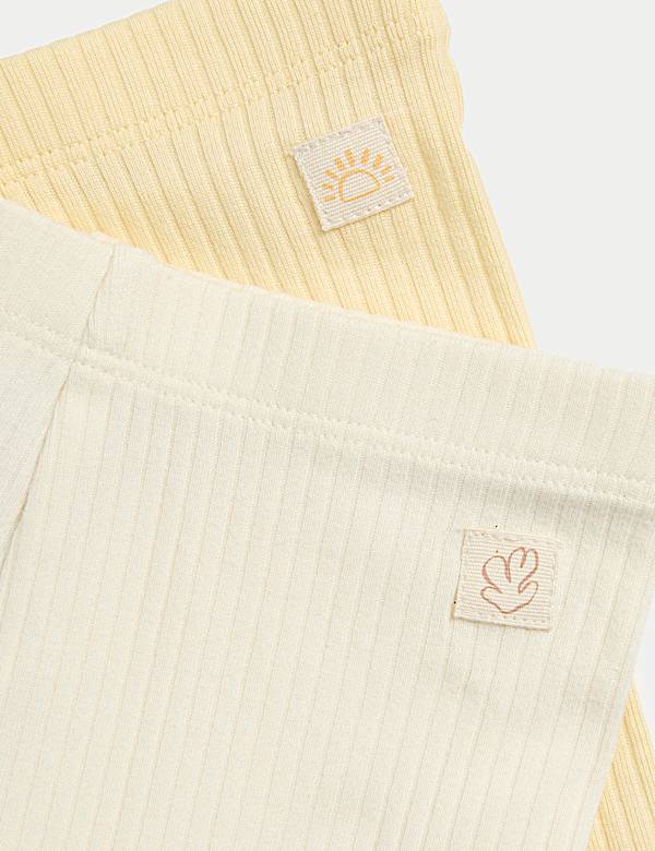 3pk Cotton Rich Ribbed Leggings (0-3 Yrs)