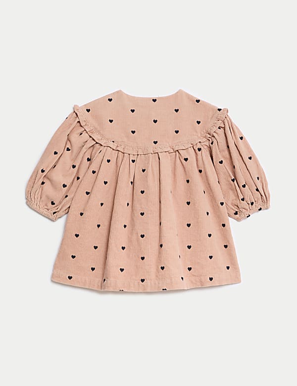 2pc Cotton Rich Heart Print Dress with Tights