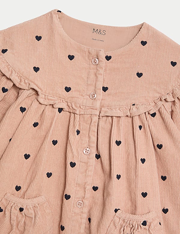 2pc Cotton Rich Heart Print Dress with Tights