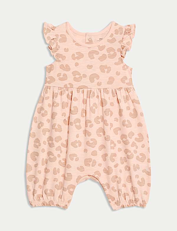 Pure Cotton Jersey Animal Print Romper (0 Mths - 3 Yrs) - KG