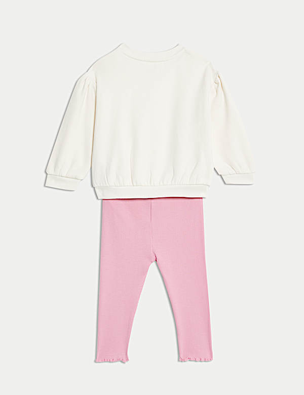 Φλοράλ σύνολο με τοπ και κολάν, υψηλή περιεκτικότητα σε βαμβάκι (0-3 ετών) - GR