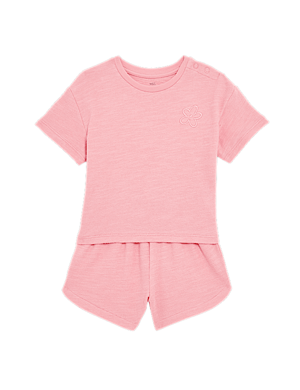 2pc Pure Cotton T-Shirt & Shorts Outfit (0-3 Yrs)