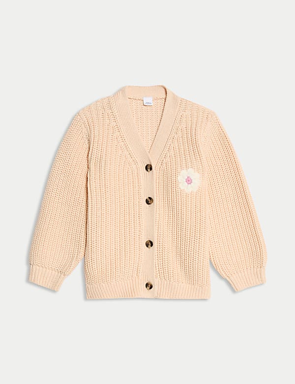 Pure Cotton Flower Cardigan (0-3 Yrs) - VN