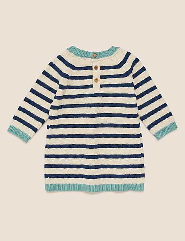 2pc Cotton Stripe Knitted Dress (0-3 Yrs)