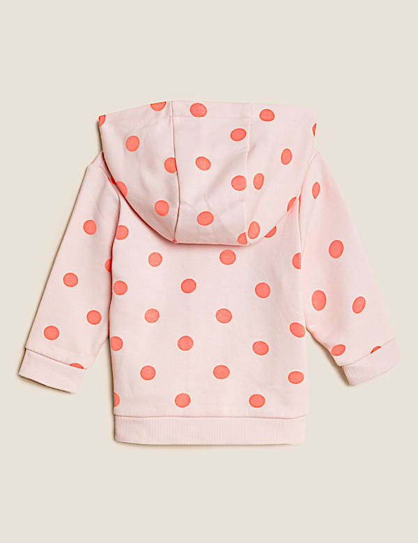 Cotton Rich Spot Zip Hoodie (0-3 Yrs)