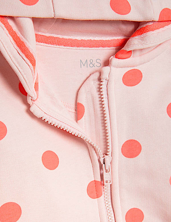 Cotton Rich Spot Zip Hoodie (0-3 Yrs)