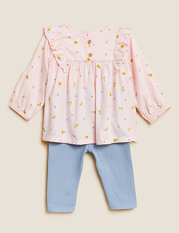 2pc Cotton Rich Floral Outfit (0-3 Yrs) - GR