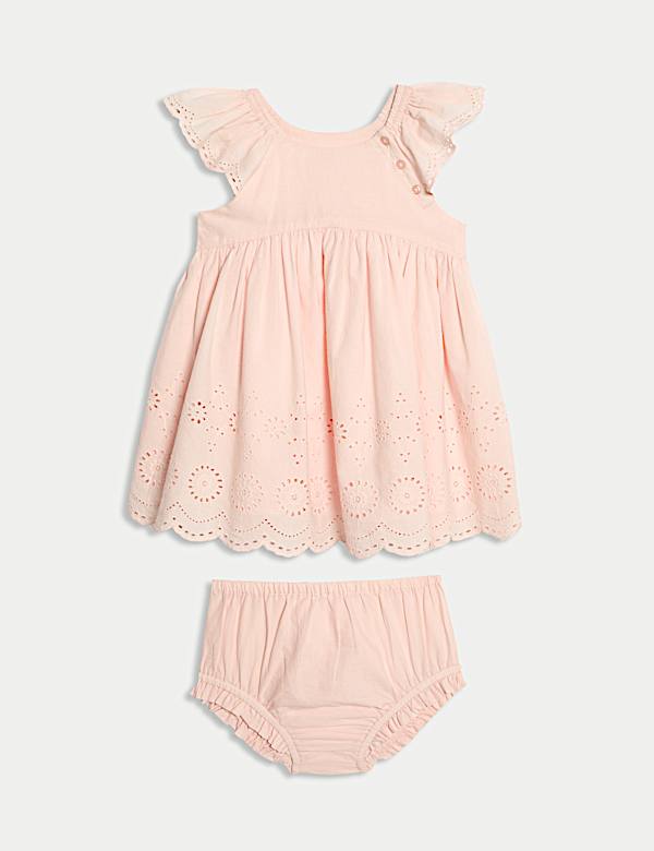 2pc Pure Cotton Broderie Outfit (0 Mths-3 Yrs)