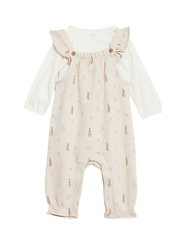 Cotton Rich Peter Rabbit™ Dungaree Outfit (0-3 Yrs)