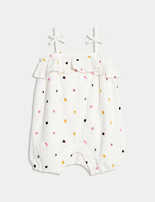 Pure Cotton Embroidered Romper (0-3 Yrs) - AU