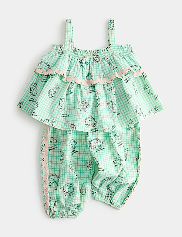 2 Piece Pure Cotton Taco Top & Trouser Outfit (0-5 Yrs) - NZ
