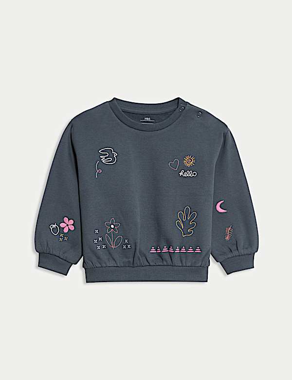 Jersey Embroidered Nature Sweatshirt (0-6 Yrs) - PL