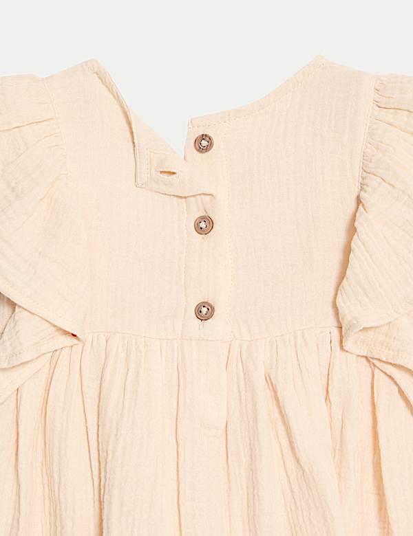 Cotton Crochet Yoke Woven Dress
