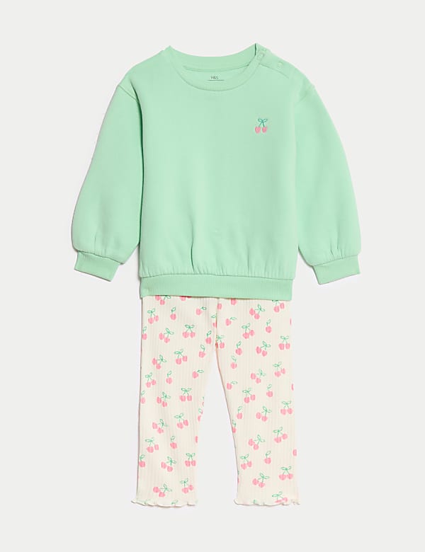 Ensemble 2 pièces en coton à imprimé cerise (jusqu’au 6 ans) - LU