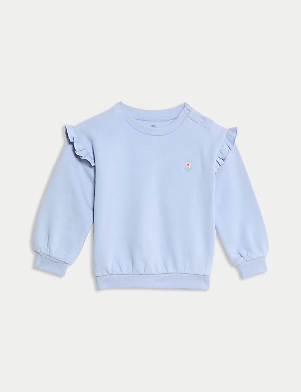 Σύνολο με φλοράλ μπλούζα και παντελόνι με υψηλή περιεκτικότητα σε βαμβάκι (0-6 ετών) - GR