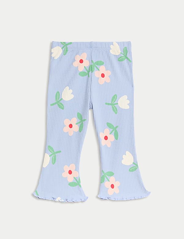 Σύνολο με φλοράλ μπλούζα και παντελόνι με υψηλή περιεκτικότητα σε βαμβάκι (0-6 ετών) - GR