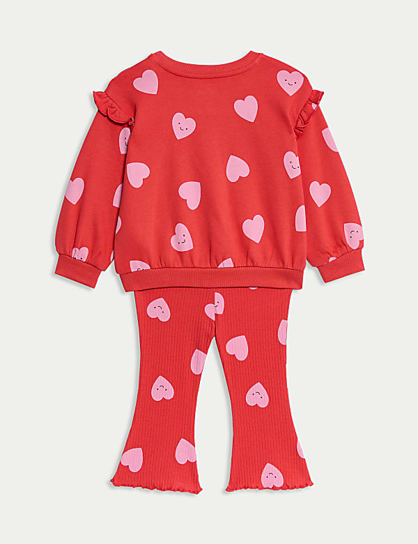 2pc Cotton Rich Heart Print Outfit (0-6 Yrs) - PT