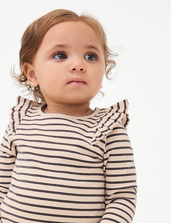 2pc Cotton Rich Striped Outfit (0-3 Yrs) - GR