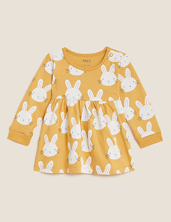 Pure Cotton Bunny Print Peplum Top