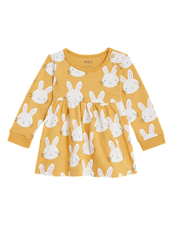 Pure Cotton Bunny Print Peplum Top
