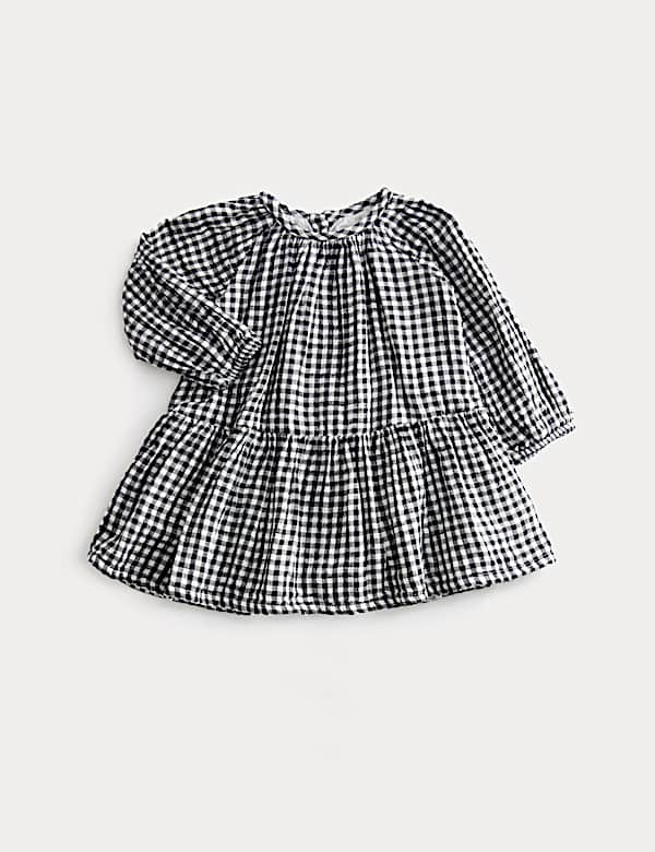 Cotton Rich Gingham Dress with Cardigan (0-6 Yrs) - LU